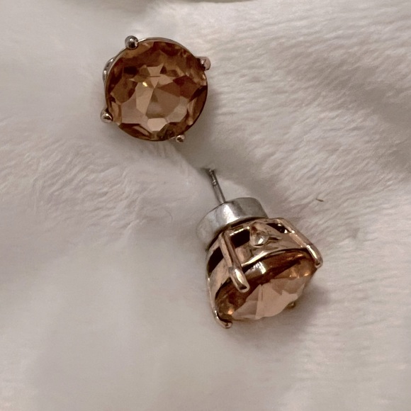 FOSSIL Gold and Pink Champagne Studs LARGE - Picture 3 of 8